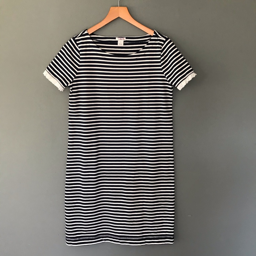 EUC J. Crew Knit Dress with Ruffle Sleeve Detail